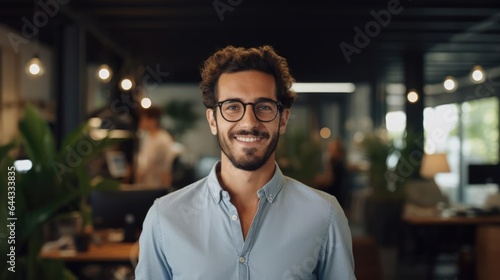 Portrait of a male social media manager in a fast-paced digital marketing agency crafting engaging social media content