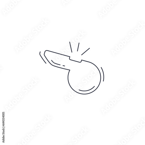 whistle web linear icon. referee whistle thin line icon.