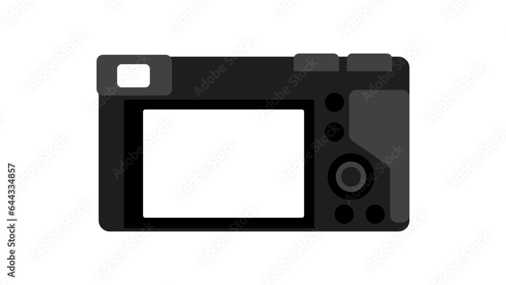 Digital camera with black screen on white background. vector. Digital camera with black screen on white background. vector.