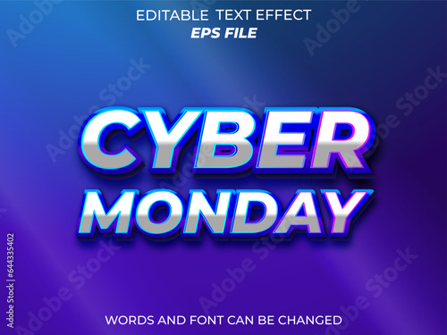 light text effect Cyber Monday . font editable, typography, 3d text. vector template