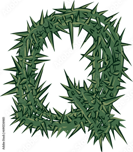Thorn Branch Alphabet Q