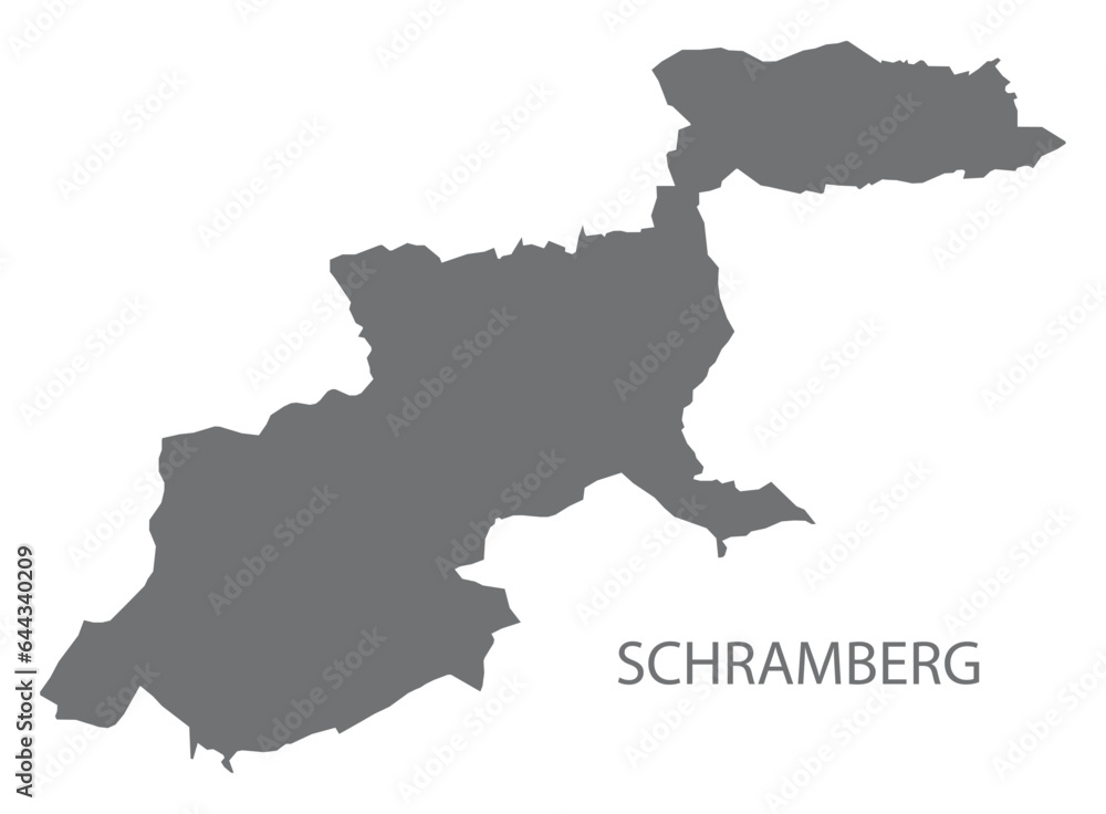 Fototapeta premium Schramberg German city map grey illustration silhouette shape