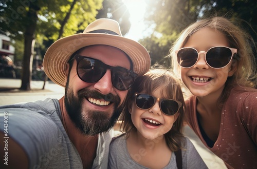 A joyful family with children