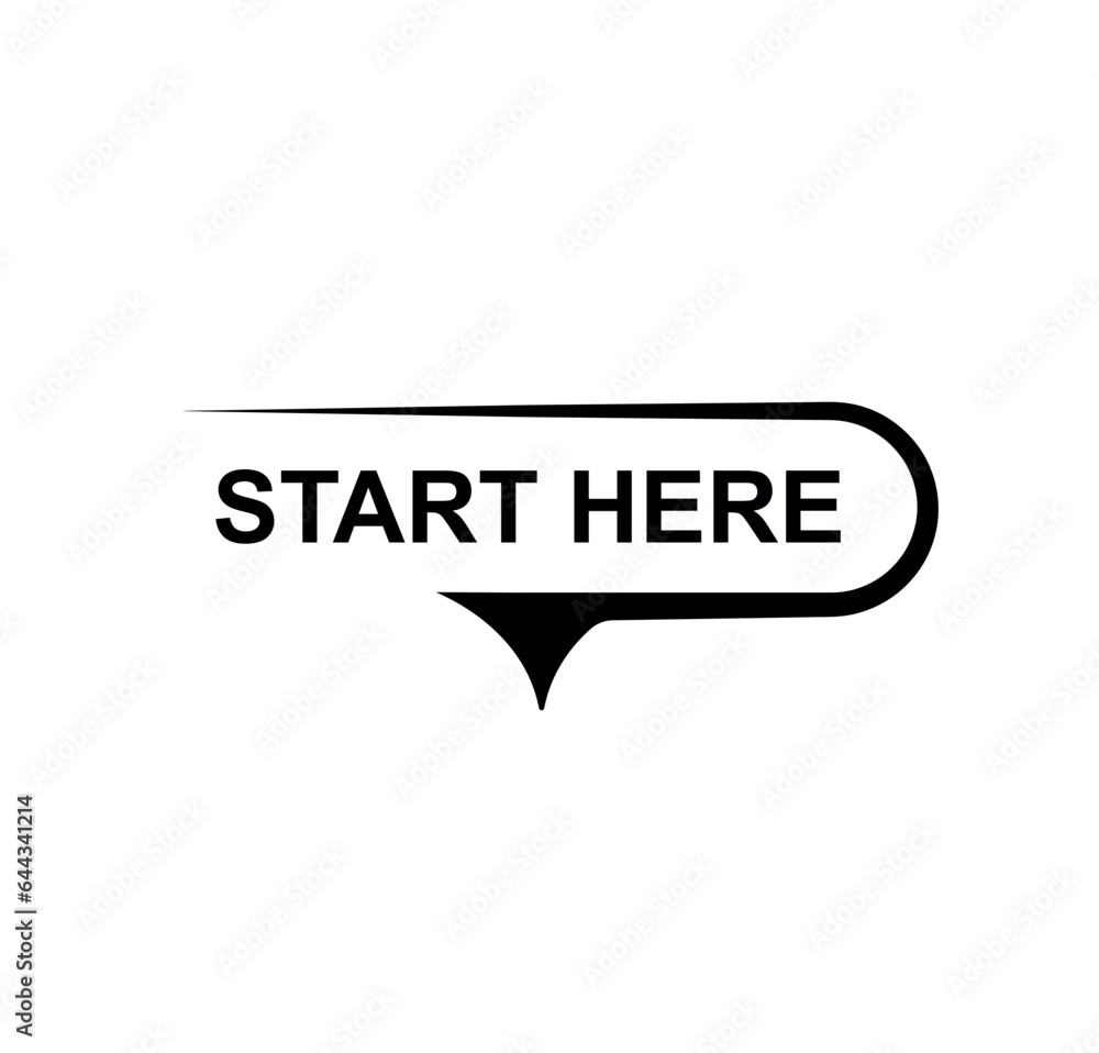 Obraz premium start here sign on white background 