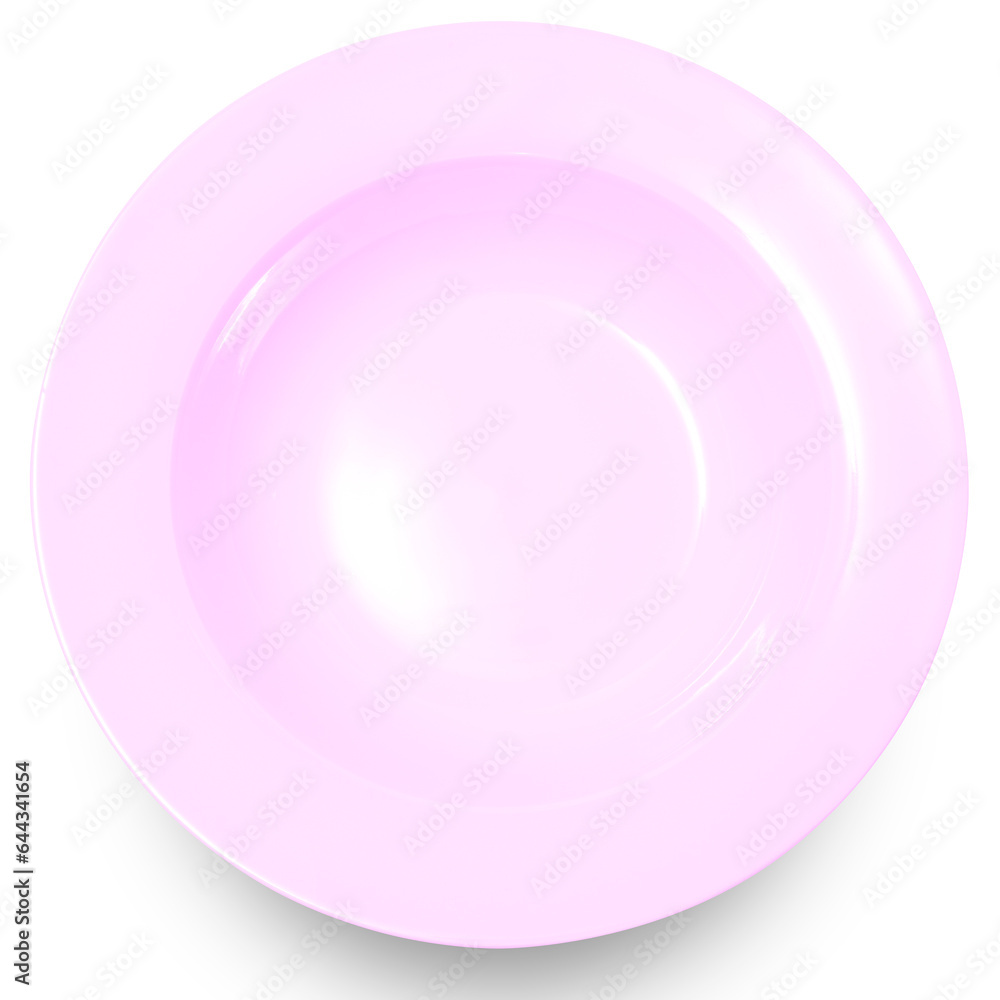 Empty pink red circle ceramics plate isolated on white background. Empty pink red circle ceramics plate isolated on white background.