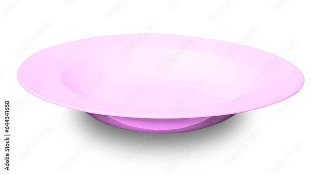 Pink circle ceramics plate isolated on white background. Pink circle ceramics plate isolated on white background.