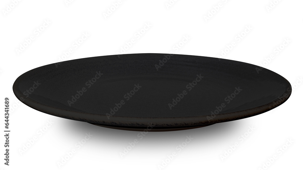 Black circle ceramics plate isolated on white background. Black circle ceramics plate isolated on white background.