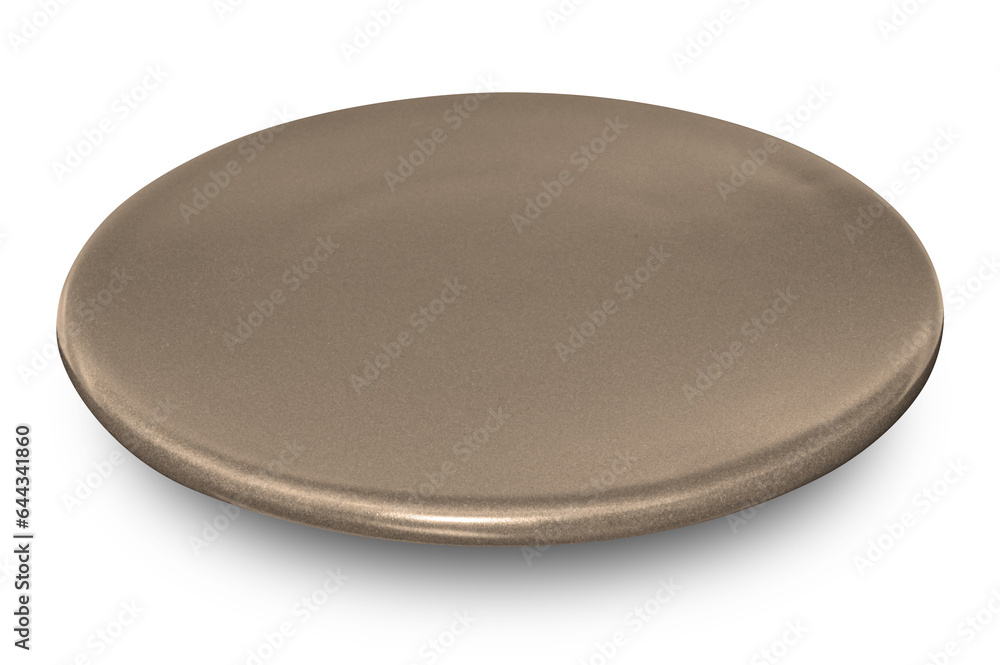 Brown circle ceramics plate isolated on white background. Brown circle ceramics plate isolated on white background.