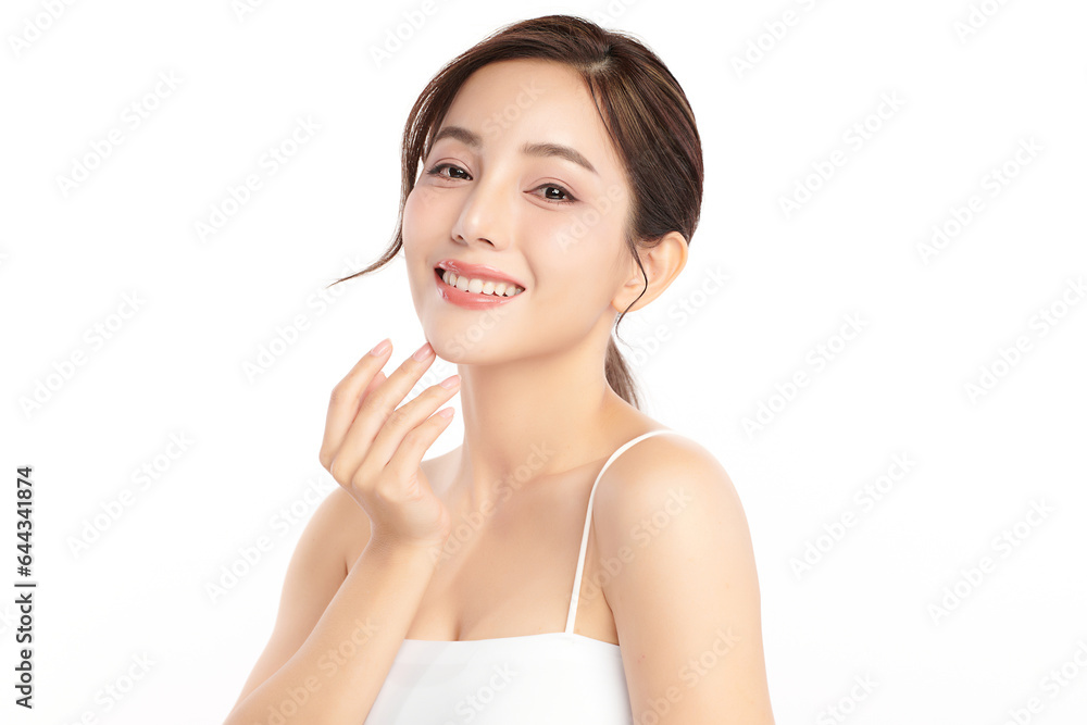 Beautiful young asian woman with clean fresh skin on white background, Face care, Facial treatment, Cosmetology, beauty and spa, Asian women portrait. Beautiful young asian woman with clean fresh skin on white background, Face care, Facial treatment, Cosmetology, beauty and spa, Asian women portrait.