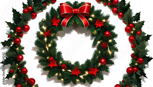 christmas wreath isolated on white