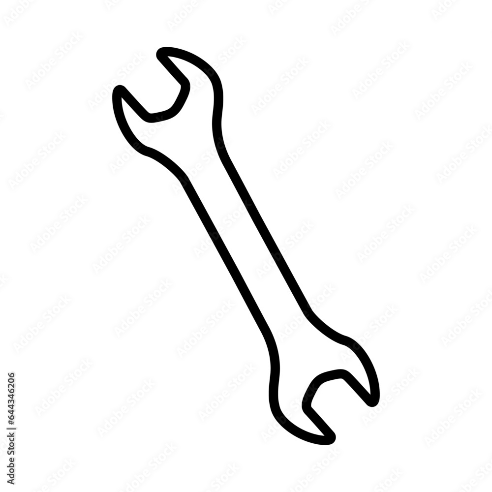 wrench icon, vector illustration in doodle style wrench icon, vector illustration in doodle style