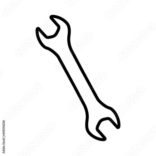 wrench icon, vector illustration in doodle style