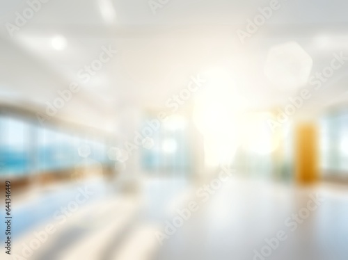 Modern blurred clinic hospital room with pixel light effect.