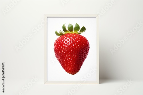 a strawberry poster on a plain white background. Generative AI