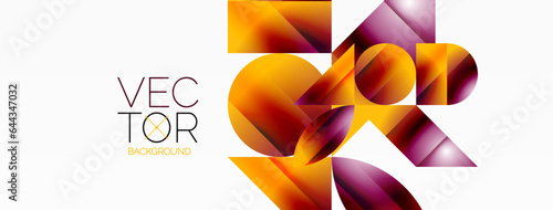 Serene gradient template. Circles and triangles mingle in minimalist perfection. Gentle fusion of forms and hues creates balanced yet captivating backdrop, embodying modern sophistication