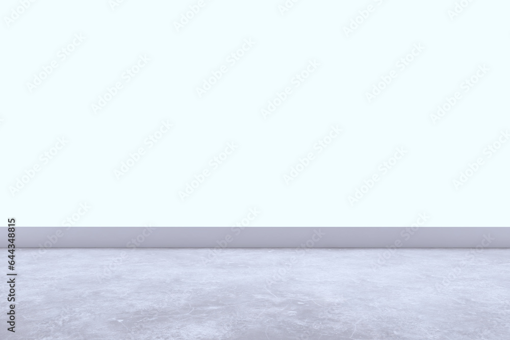 Modern interior with empty white mock up screen and concrete flooring. Presentation room concept. 3D Rendering. Modern interior with empty white mock up screen and concrete flooring. Presentation room concept. 3D Rendering.