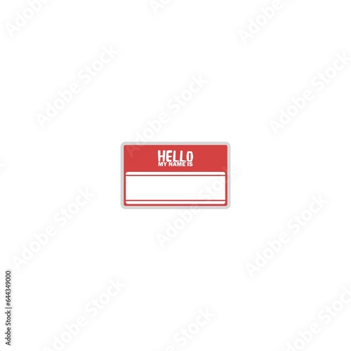 Hello my name card. Hello My Name Is Label isolated on white background
