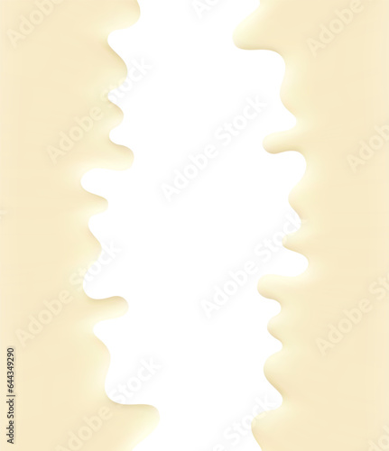 High realistic cream flowing drops. Vector illustration isolated on transparent background. Easy to use on different backgrounds. EPS10.
