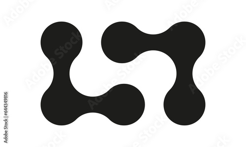 Abstract metaball vector icon. Connected dots	
