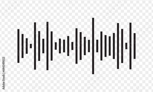 Black sound wave equalizer isolated 