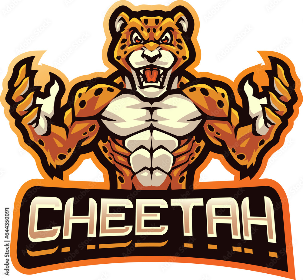 Cheetah fighter esport mascot Cheetah fighter esport mascot
