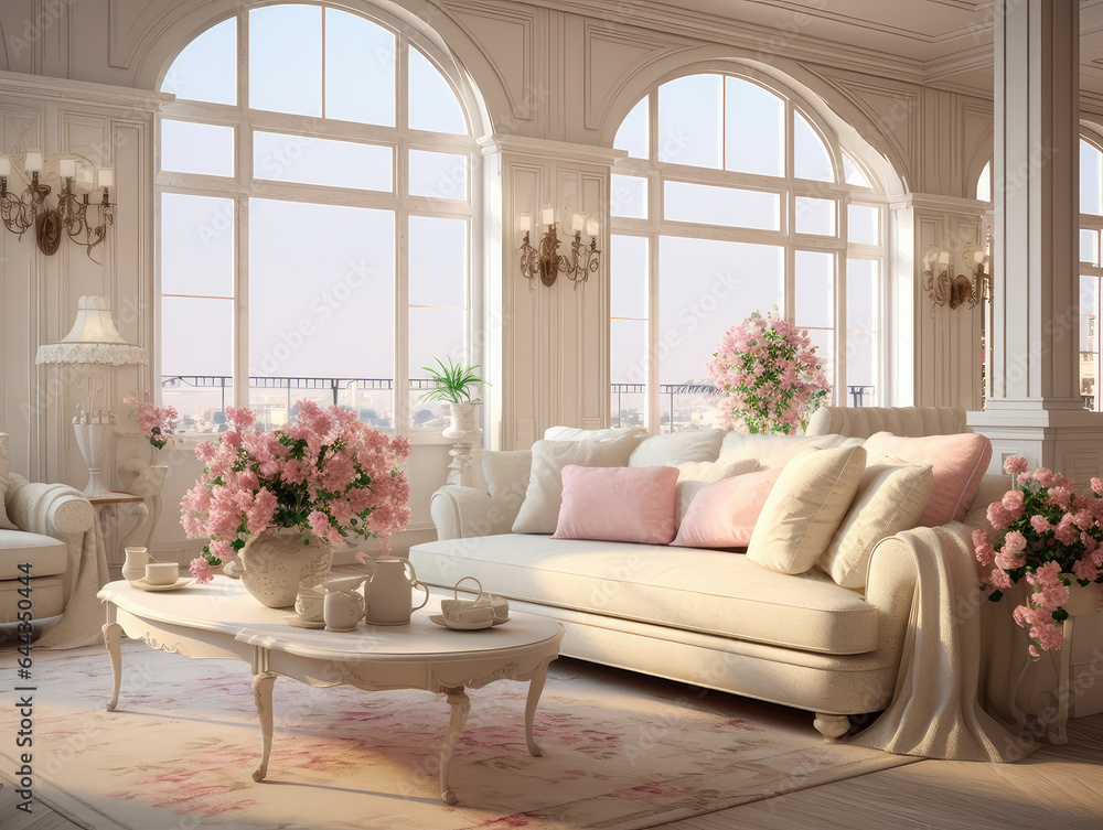 Living room in Shabby Chic style 3d Living room in Shabby Chic style 3d