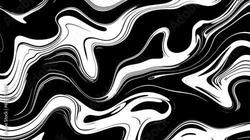 Abstract vector illustration from lines with wavy patterns, black and white, 2d vector