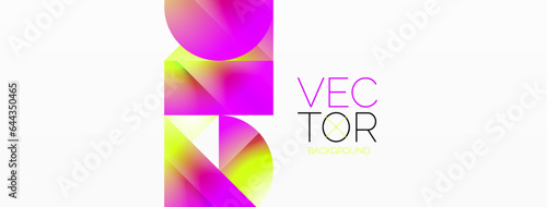 Serene gradient template. Circles and triangles mingle in minimalist perfection. Gentle fusion of forms and hues creates balanced yet captivating backdrop, embodying modern sophistication