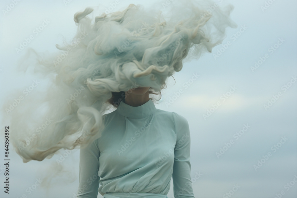 portrait of a person with smoke