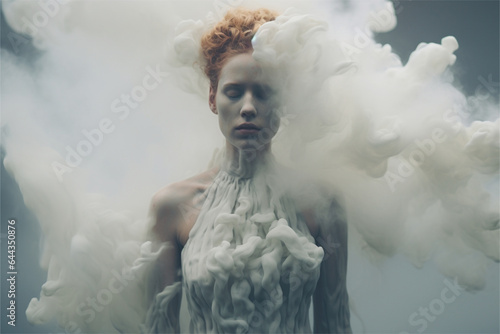 portrait of a person with smoke