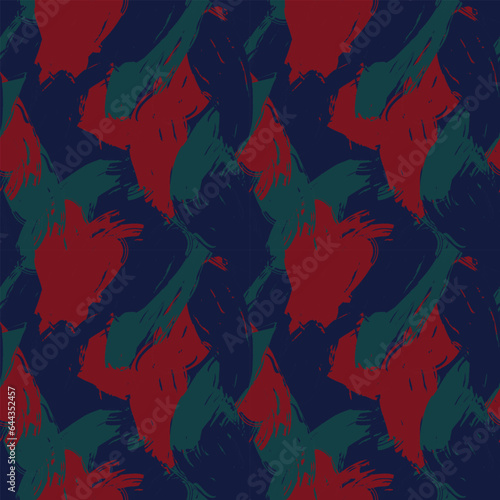 Red Abstract Brush Strokes Seamless Pattern Design