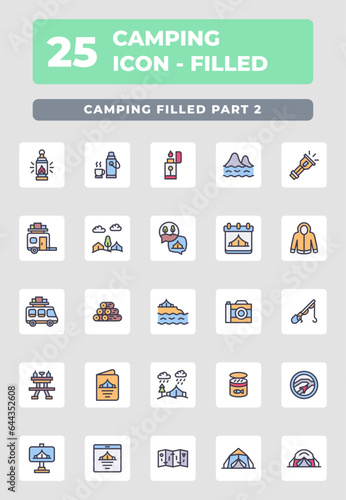 Camping Recreation Filled Style Icon Design