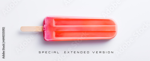 Special extended version for extended remixes of musical audio tracks and songs. A very long popsicle. With text.  photo