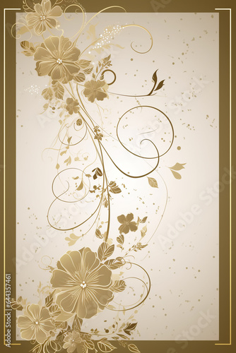 Colorful floral decoration illustration background template, creative arrangement of nature and flowers. Good for banner, wedding card invitation draft, greetings, and design element. Generative AI.