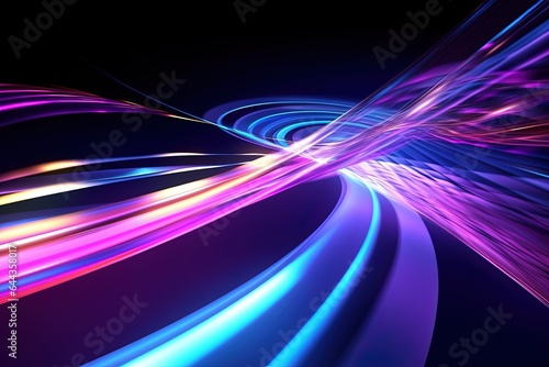 abstract futuristic background with pink blue glowing neon moving high speed wave lines and bokeh lights. Data transfer concept Fantastic wallpaper