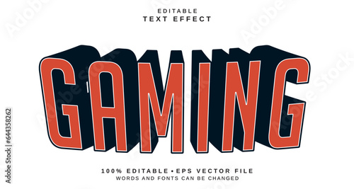 Editable text style effect - Gaming text style theme.