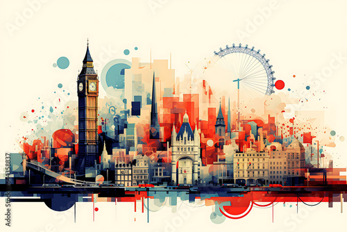 Abstract london illustration art background