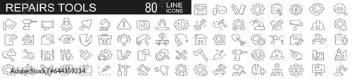 Tools and Service icons set. Wrench, screwdriver and gear icon. Screwdriver and wrench glyph icon. Settings and repair, service sign, auto service, maintenance  - stock vector.