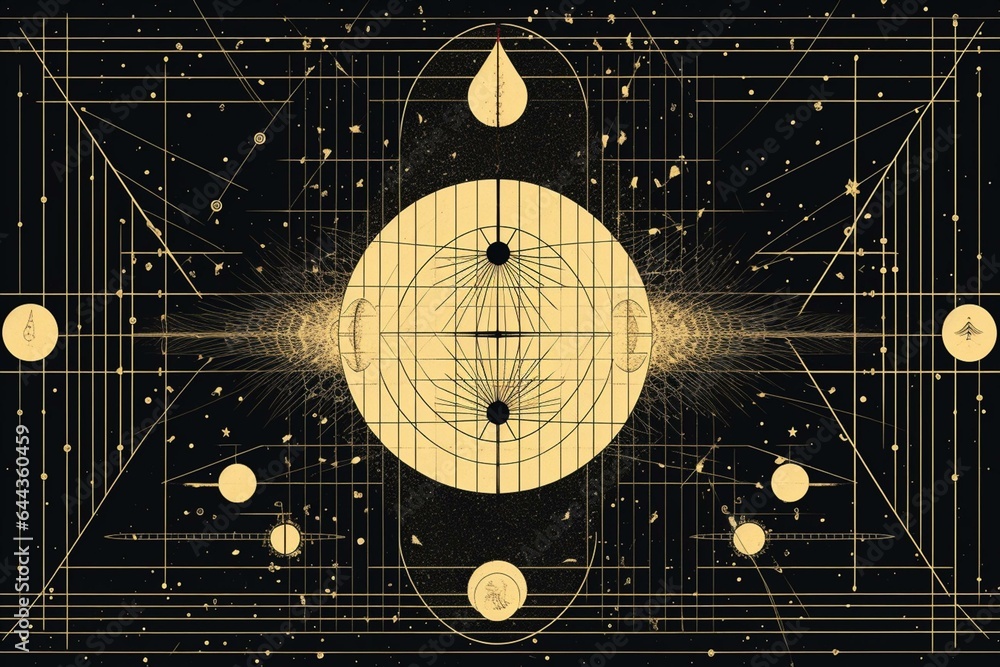 Occult Math An occult poster design with abstract sacred geometry, incorporating ...