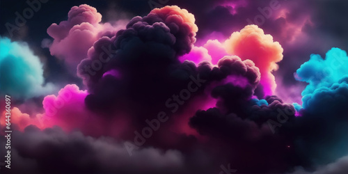Colorful Dark Nebula Clouds Background