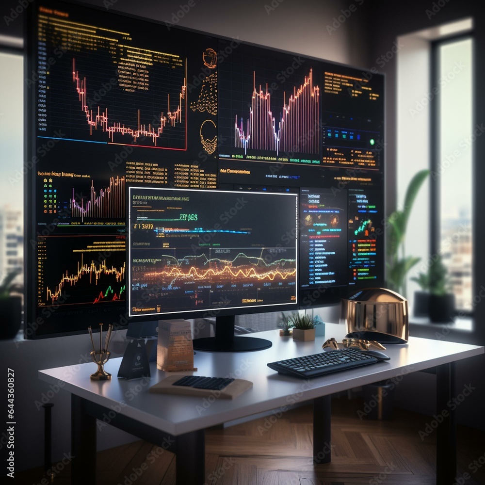 custom made wallpaper toronto digitaldata visualization touch screen workspace forex stats stcks information
