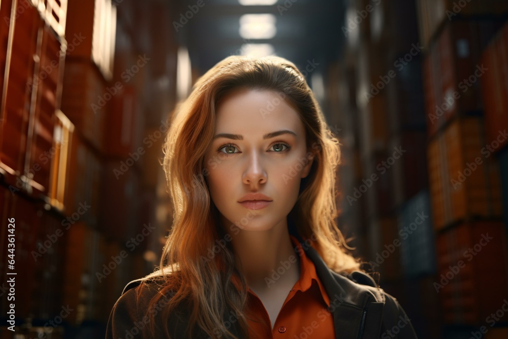 A woman surrounded by files in a cluttered room A woman surrounded by files in a cluttered room