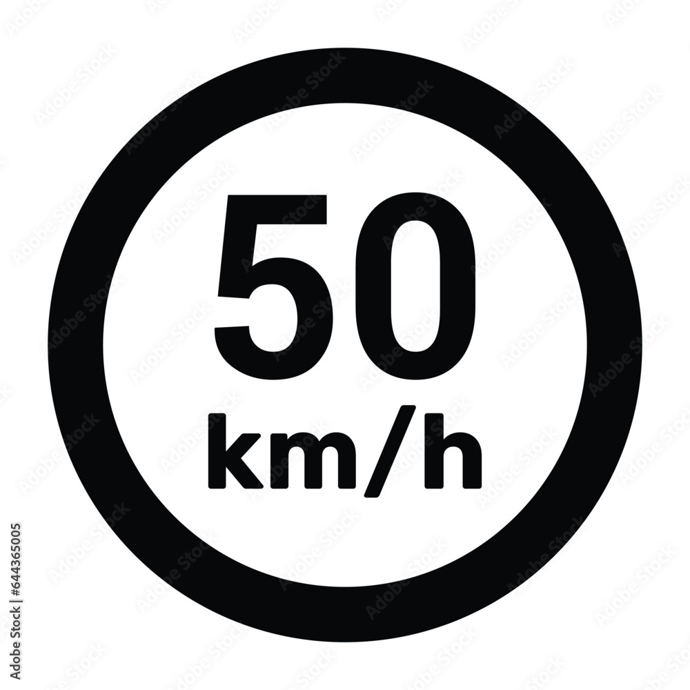 Speed limit sign 50 km h icon vector illustration Speed limit sign 50 km h icon vector illustration