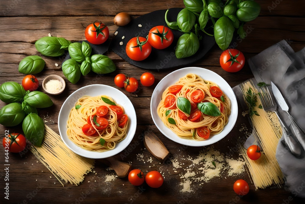 pasta with vegetablesnfused with the Aromas of Garlic, Basil, and Olive Oil, Each Bite a Gastronomic Journey Through the Heart of Mediterranean Flavors, Where Tradition and Comfort Dance in Perfect.