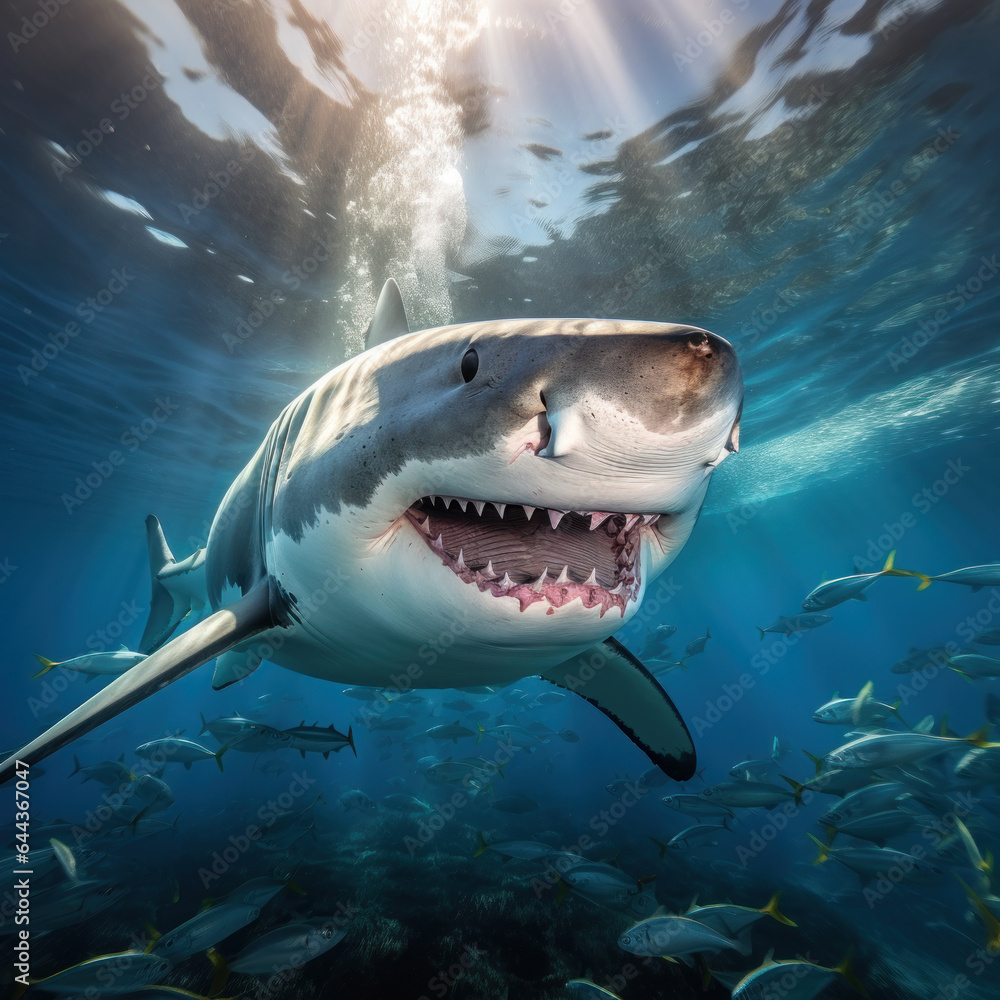 Obraz premium Shark in its Natural Habitat, Wildlife Photography, Generative AI