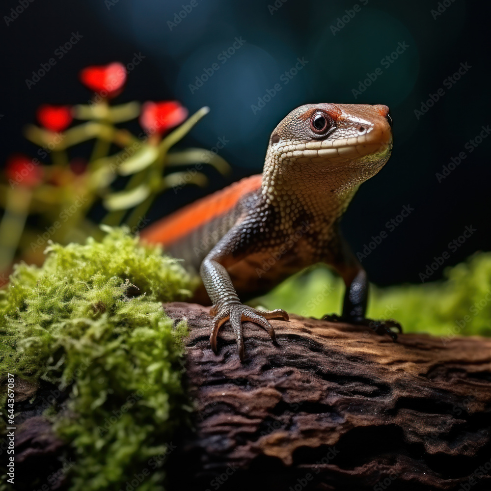 Skink in its Natural Habitat, Wildlife Photography, Generative AI Skink in its Natural Habitat, Wildlife Photography, Generative AI