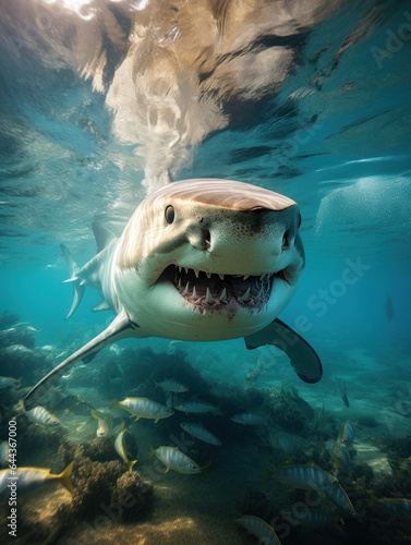Shark in its Natural Habitat, Wildlife Photography, Generative AI © Vig
