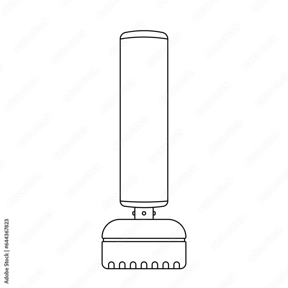 Standing Punching Bag Outline Icon Illustration on White Background Standing Punching Bag Outline Icon Illustration on White Background