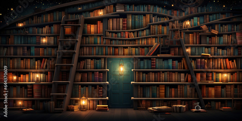 The magical world of books. Knowledge and exciting adventures. photo