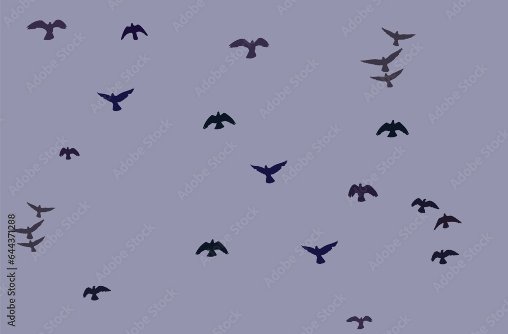 Flying birds in the sky. Vector Illustration Flying birds in the sky. Vector Illustration